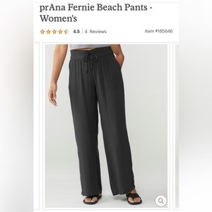 PrAna Fernie Beach Linen Black Pants size L